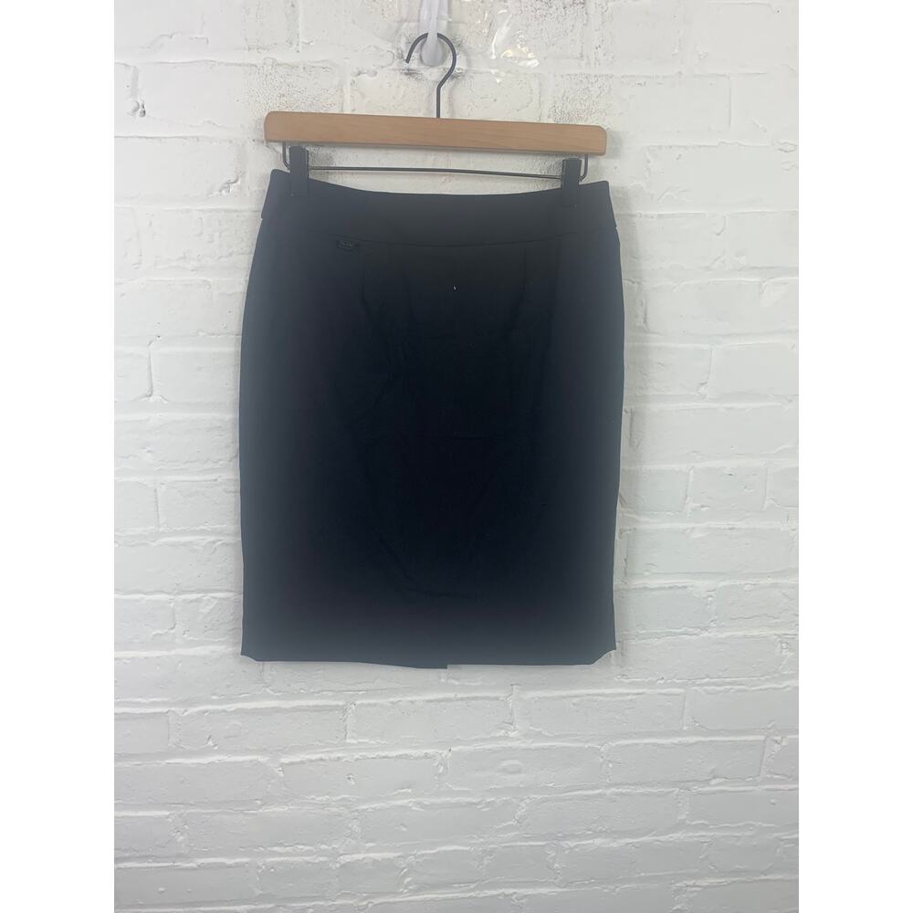 Calvin Klein Women's Stretch Pencil Skirt With Walking Slit Black Size 8 Petite